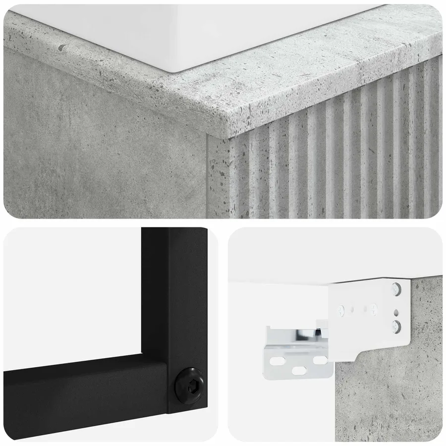 Basin de lavage mural Gris béton 40 x 41 x 39 cm - 6