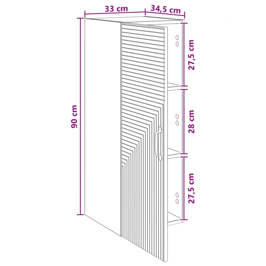 Armoire Murale Blanc brillant 33 x 34,5 x 90 cm - 8