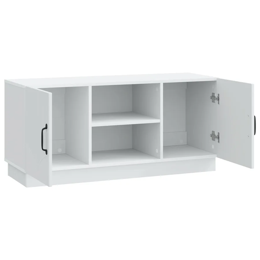 Meuble TV Blanc 102 x 34,5 x 47 cm Bois d'ingénierie - 5
