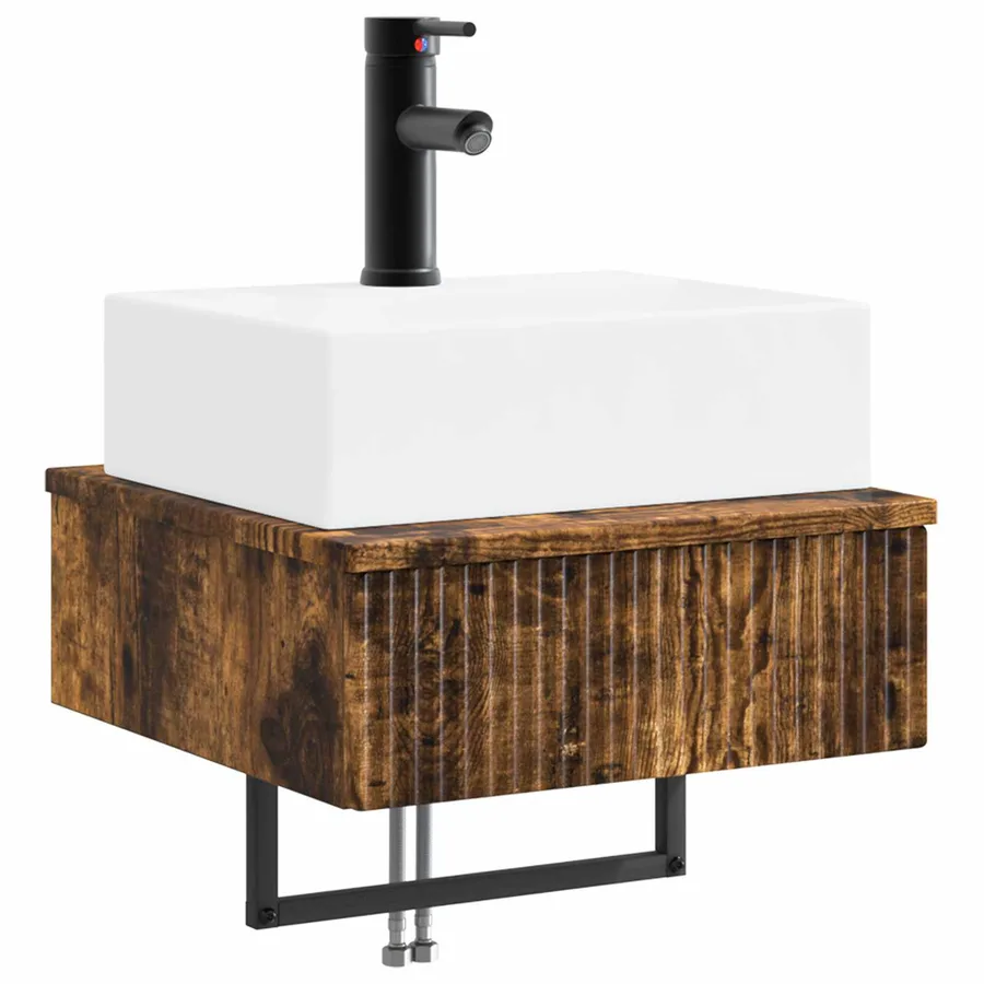 Basin de lavage mural Chêne fumé 40 x 41 x 39 cm - 2