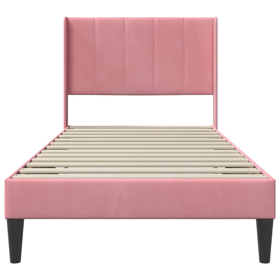 Cadre de lit avec tête de lit Rose 80 x 200 cm Velours - 4