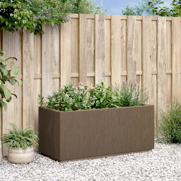 Boîte de fleurs de jardin Marron 80 x 36 x 35 cm PP