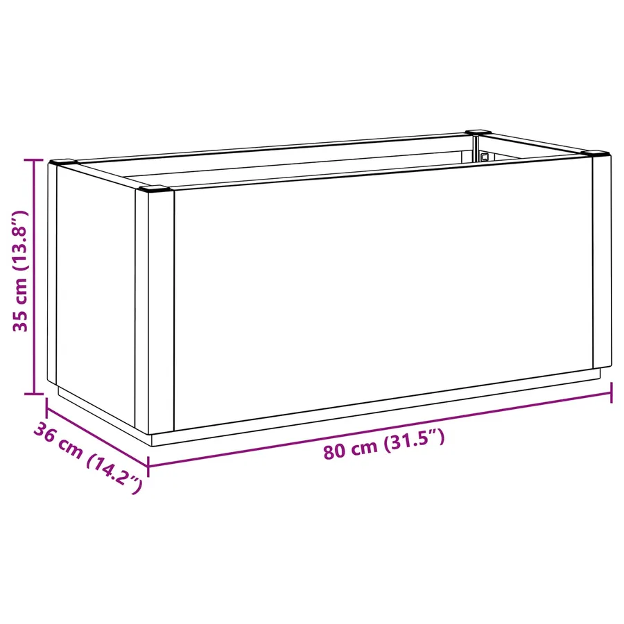 Boîte de fleurs de jardin Marron 80 x 36 x 35 cm PP - 8