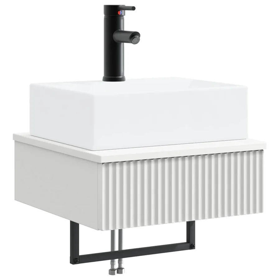 Basin de lavage mural Blanc 40 x 41 x 39 cm Bois d'ingénierie - 2