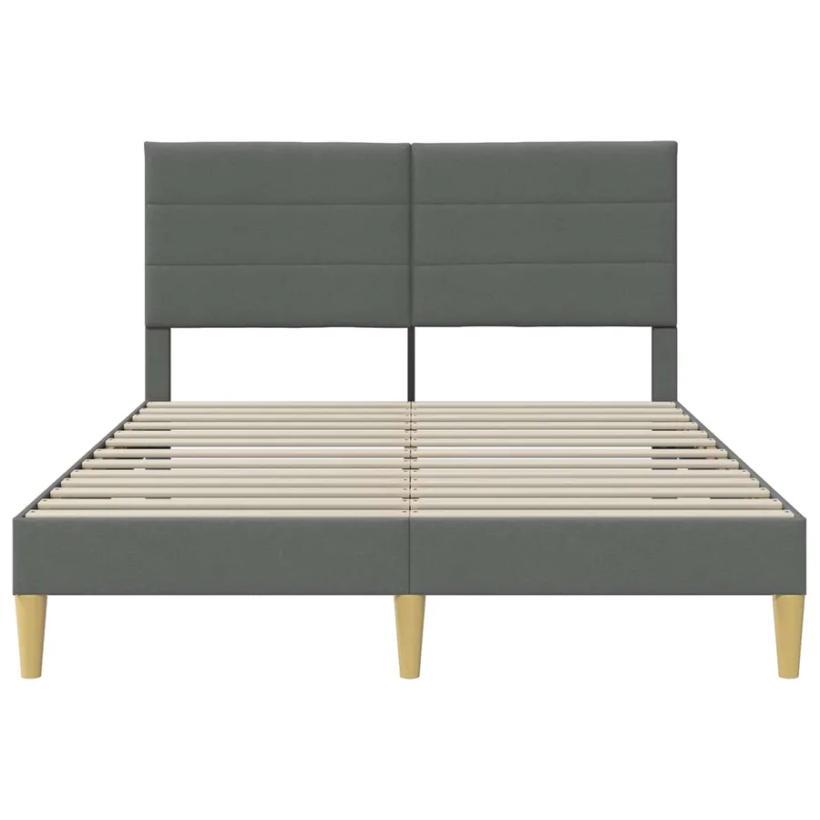 Cadre de lit avec tête de lit Gris foncé 120 x 200 cm Tissu - 4