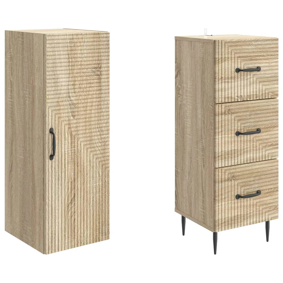 Ensemble de Meubles 2 pcs Chêne Sonoma 33 x 34,5 x 90 cm - 4