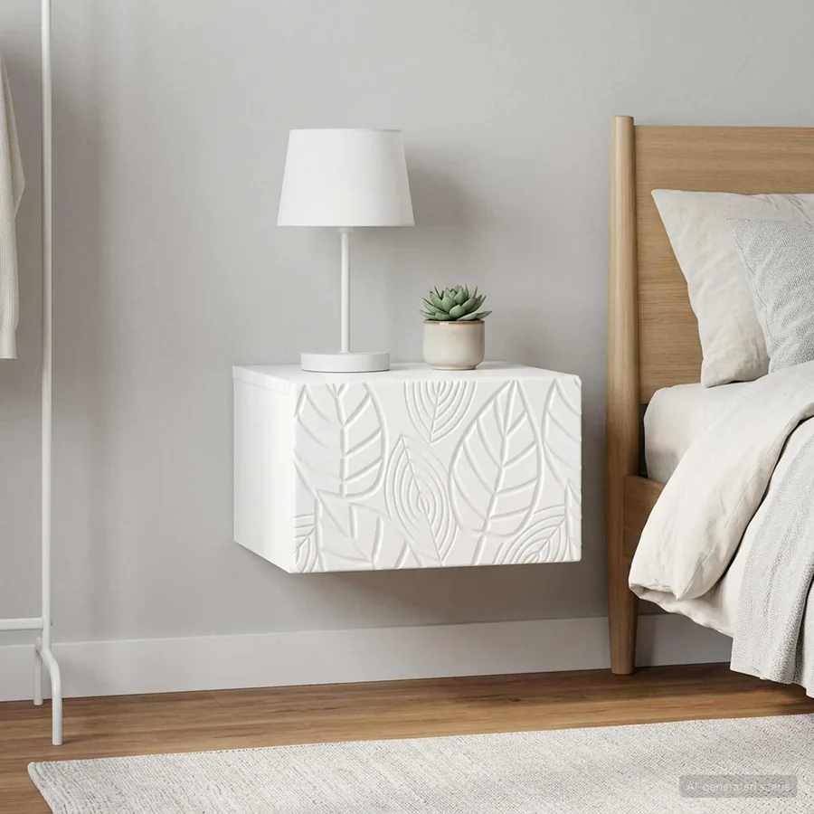 Table d'appoint murale 2 pcs Blanc brillant 34,5 x 33 x 20 cm