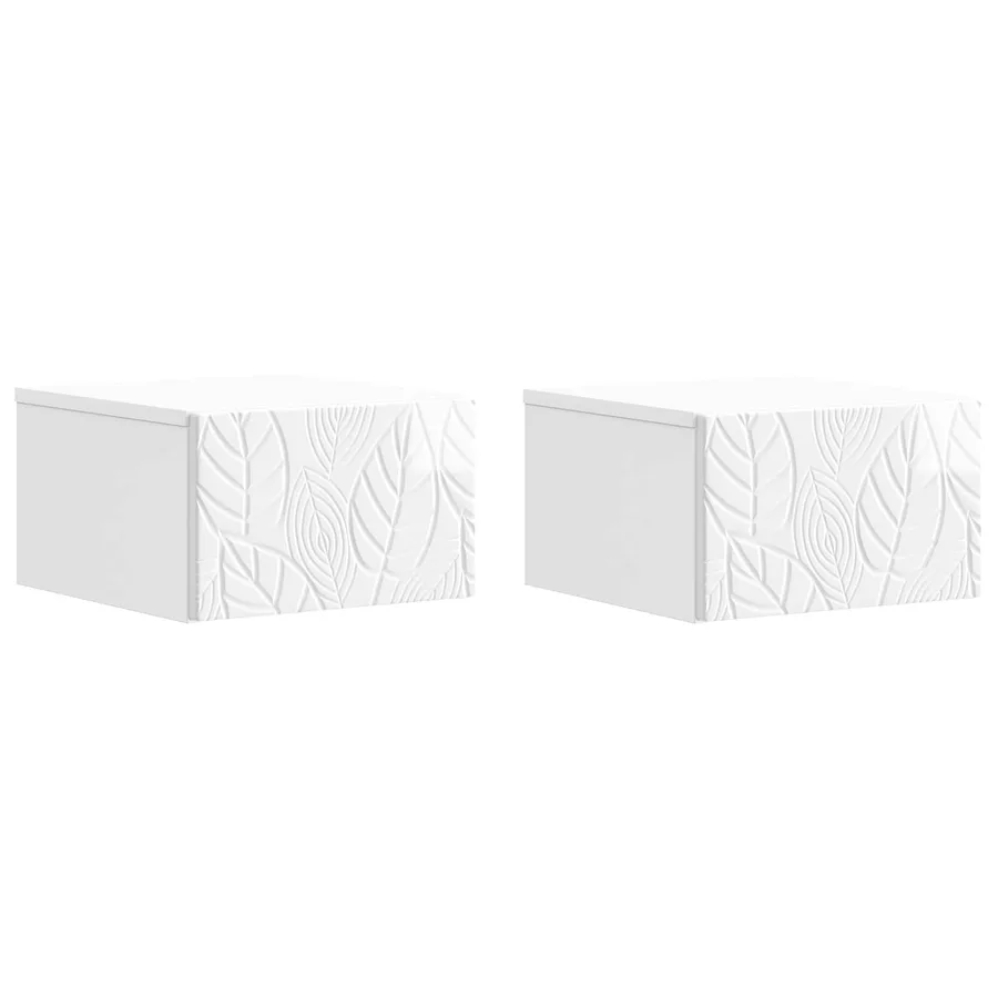 Table d'appoint murale 2 pcs Blanc brillant 34,5 x 33 x 20 cm - 2