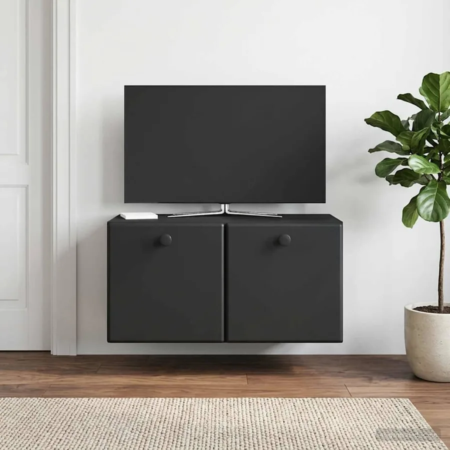 Meuble TV mural 59,5 x 31 x 30 cm Noir Bois d'ingénierie