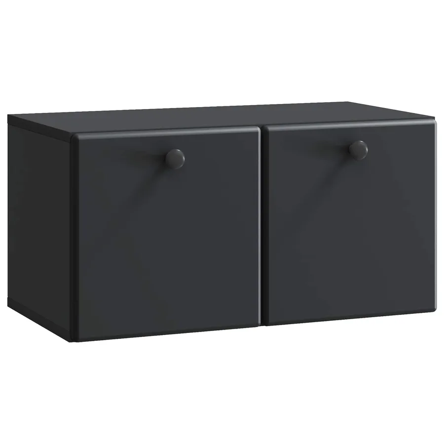 Meuble TV mural 59,5 x 31 x 30 cm Noir Bois d'ingénierie - 2