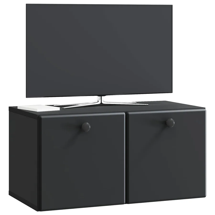 Meuble TV mural 59,5 x 31 x 30 cm Noir Bois d'ingénierie - 3
