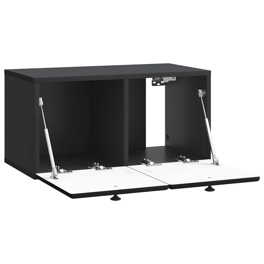 Meuble TV mural 59,5 x 31 x 30 cm Noir Bois d'ingénierie - 5