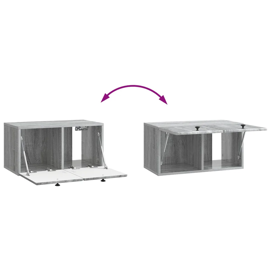 Meuble TV mural 59,5 x 31 x 30 cm Sonoma gris Bois d'ingénierie - 10