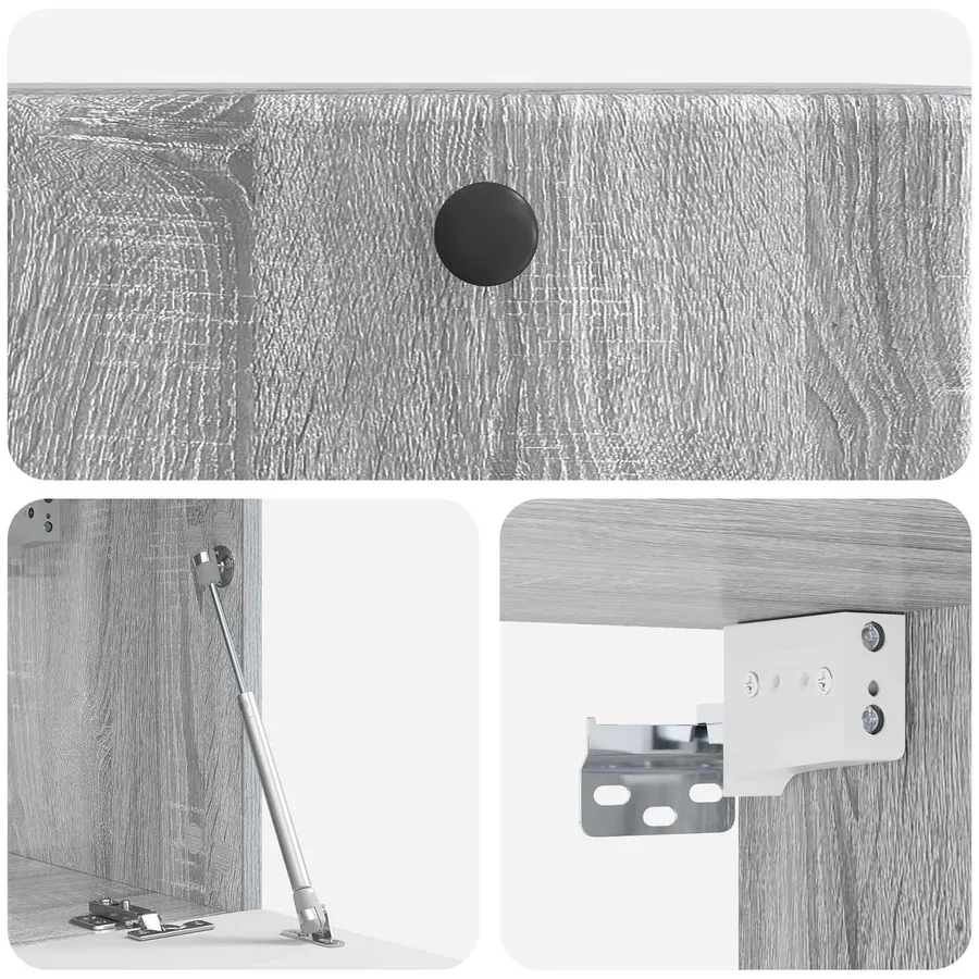 Meuble TV mural 59,5 x 31 x 30 cm Sonoma gris Bois d'ingénierie - 9