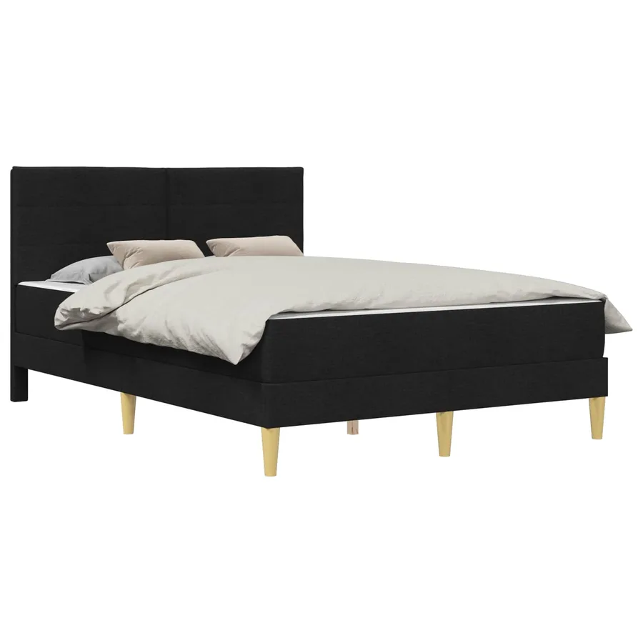 Cadre de lit Noir 140 x 200 cm Polyester - 2