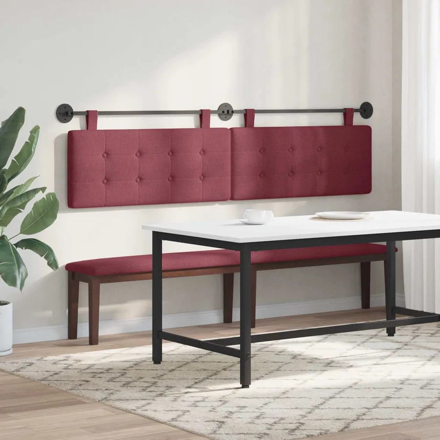 Tête de lit suspendue Bordeaux Tissu - 4