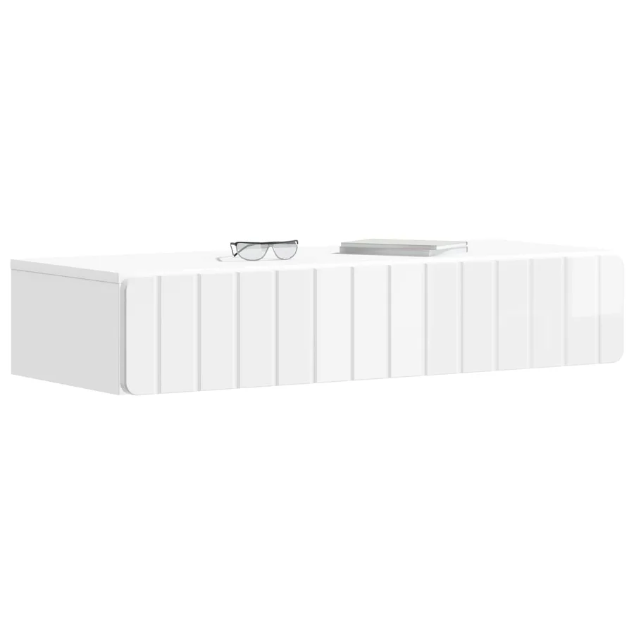 Table d'appoint murale Blanc brillant 87,5 x 34,5 x 17 cm - 3