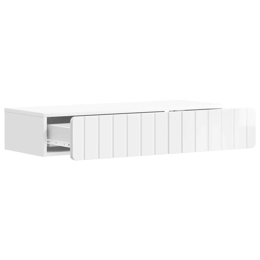 Table d'appoint murale Blanc brillant 87,5 x 34,5 x 17 cm - 4