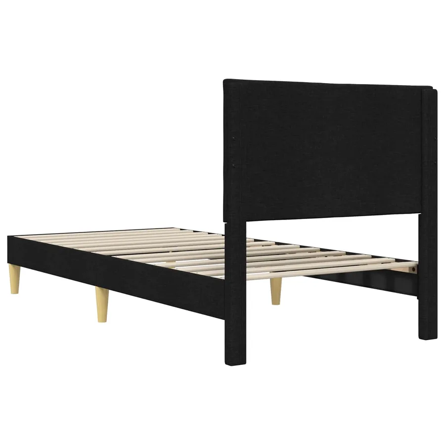 Cadre de lit avec tête de lit Noir 90 x 190 cm Tissu - 6