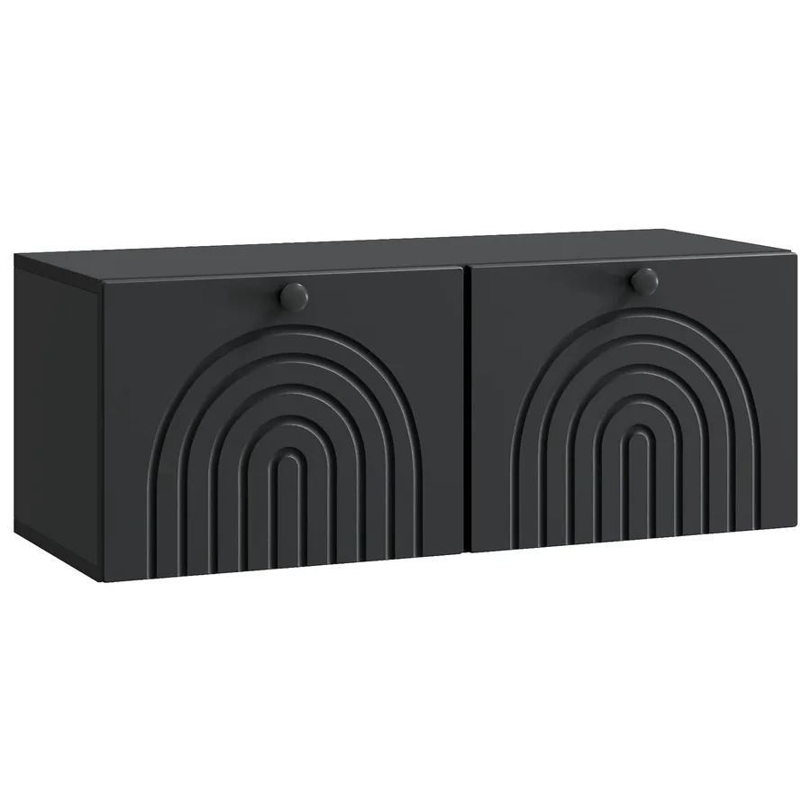Meuble TV mural Noir 78,5 x 31 x 30 cm Bois d'ingénierie - 2