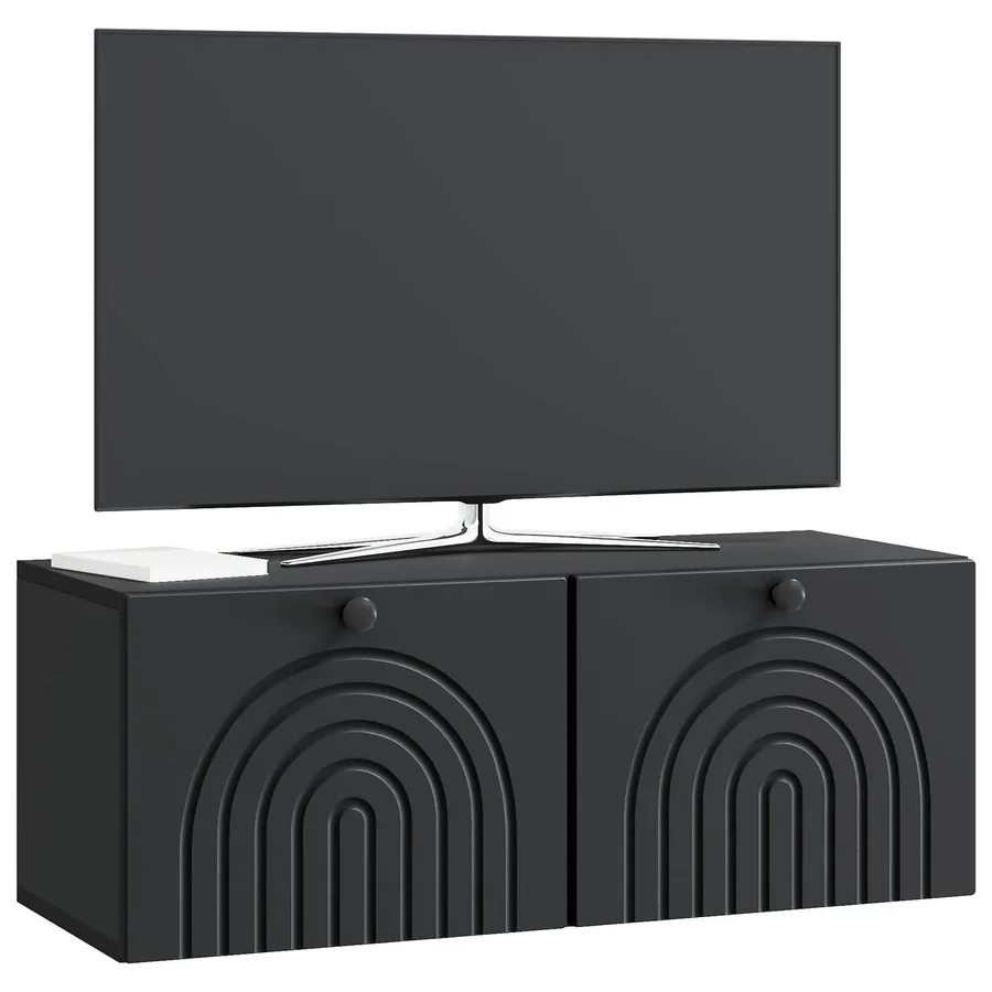 Meuble TV mural Noir 78,5 x 31 x 30 cm Bois d'ingénierie - 3