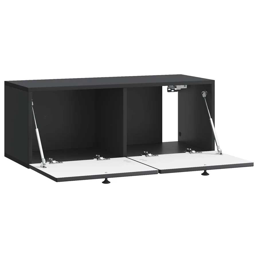 Meuble TV mural Noir 78,5 x 31 x 30 cm Bois d'ingénierie - 5