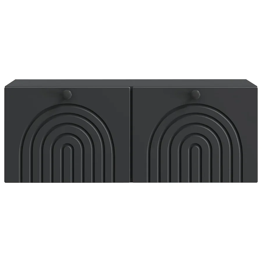 Meuble TV mural Noir 78,5 x 31 x 30 cm Bois d'ingénierie - 6
