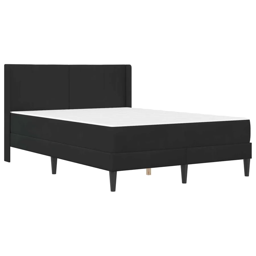 Cadre de lit avec matelas Noir 120 x 190 cm Velours - 3