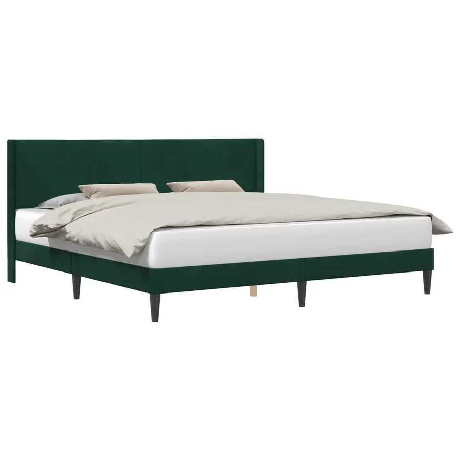 Cadre de lit avec tête de lit Vert foncé 180 x 200 cm Velours - 2