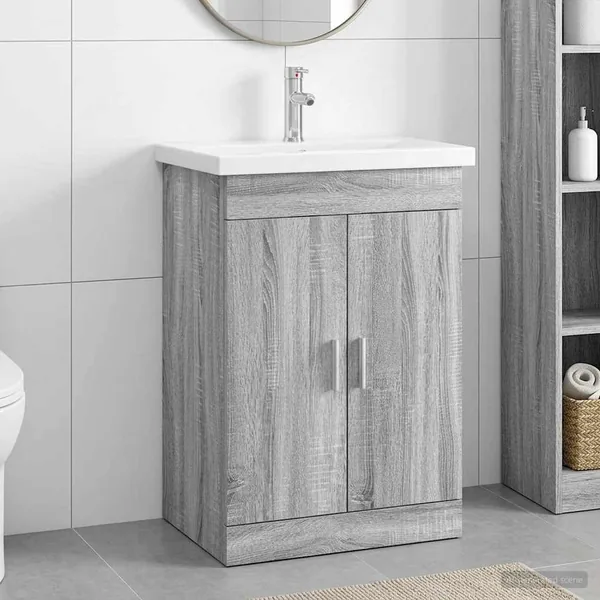 Ensemble de mobilier de salle de bain Sonoma gris