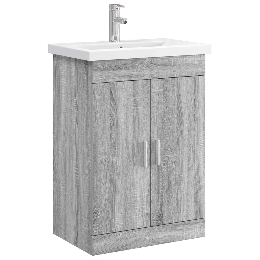 Ensemble de mobilier de salle de bain Sonoma gris - 2