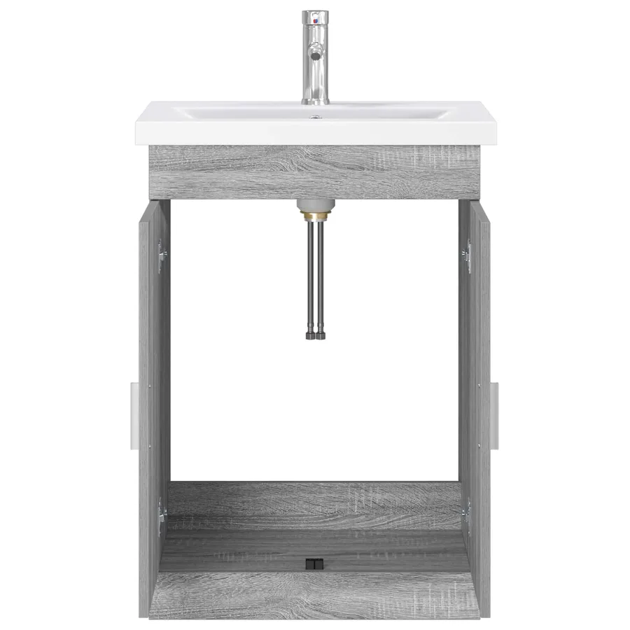 Ensemble de mobilier de salle de bain Sonoma gris - 3