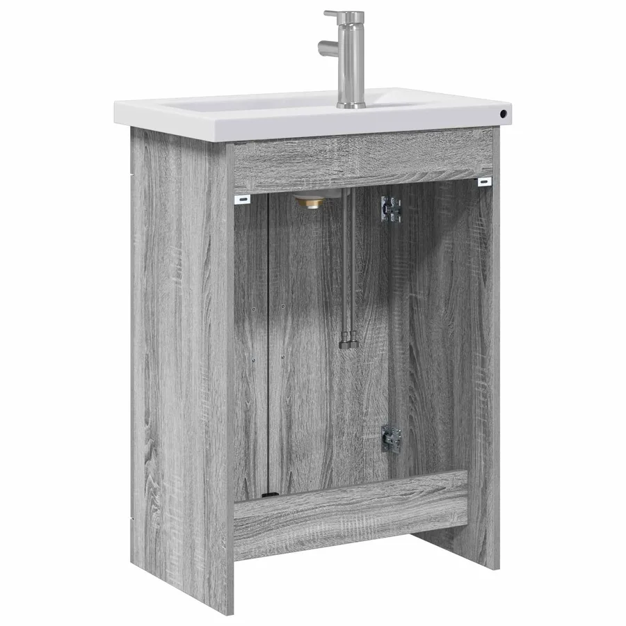 Ensemble de mobilier de salle de bain Sonoma gris - 7