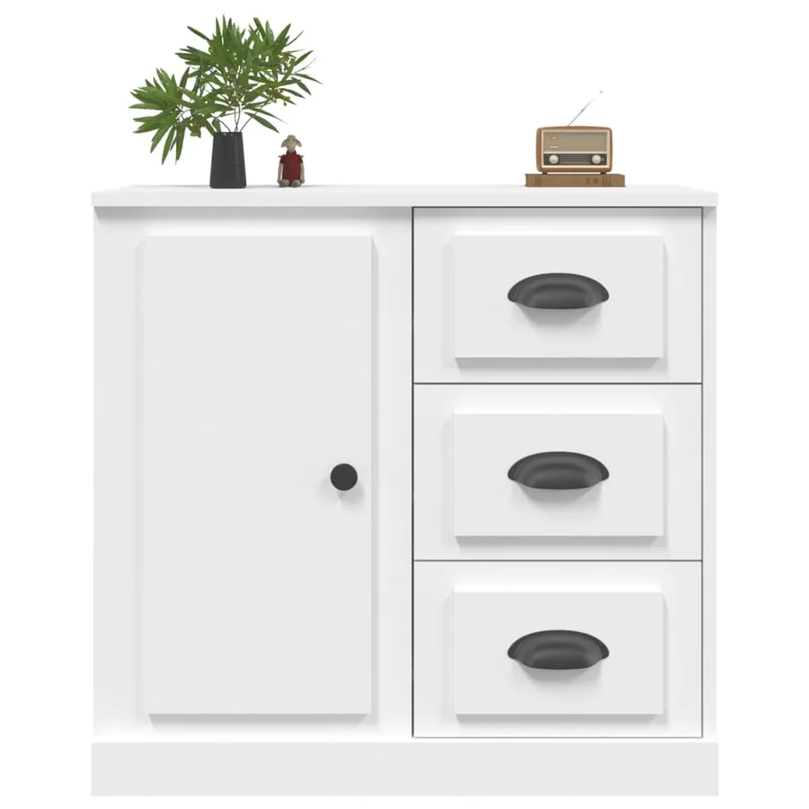 Buffet blanc 70x35,5x67,5 cm bois d'ingénierie - 4