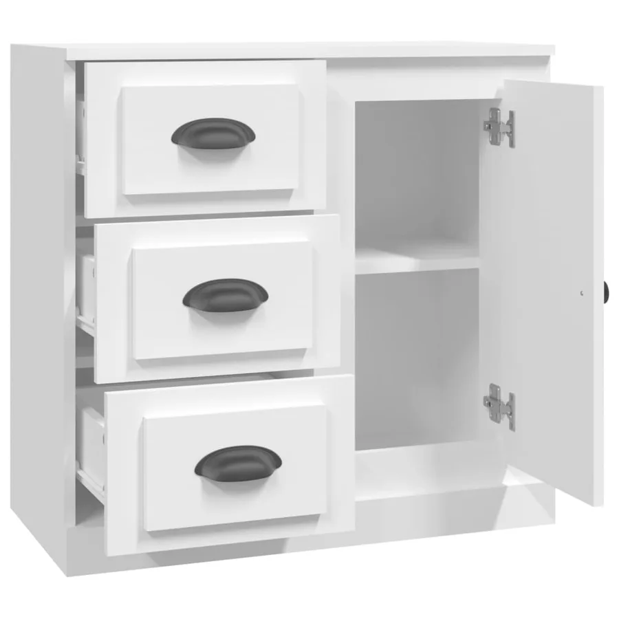Buffet blanc 70x35,5x67,5 cm bois d'ingénierie - 7