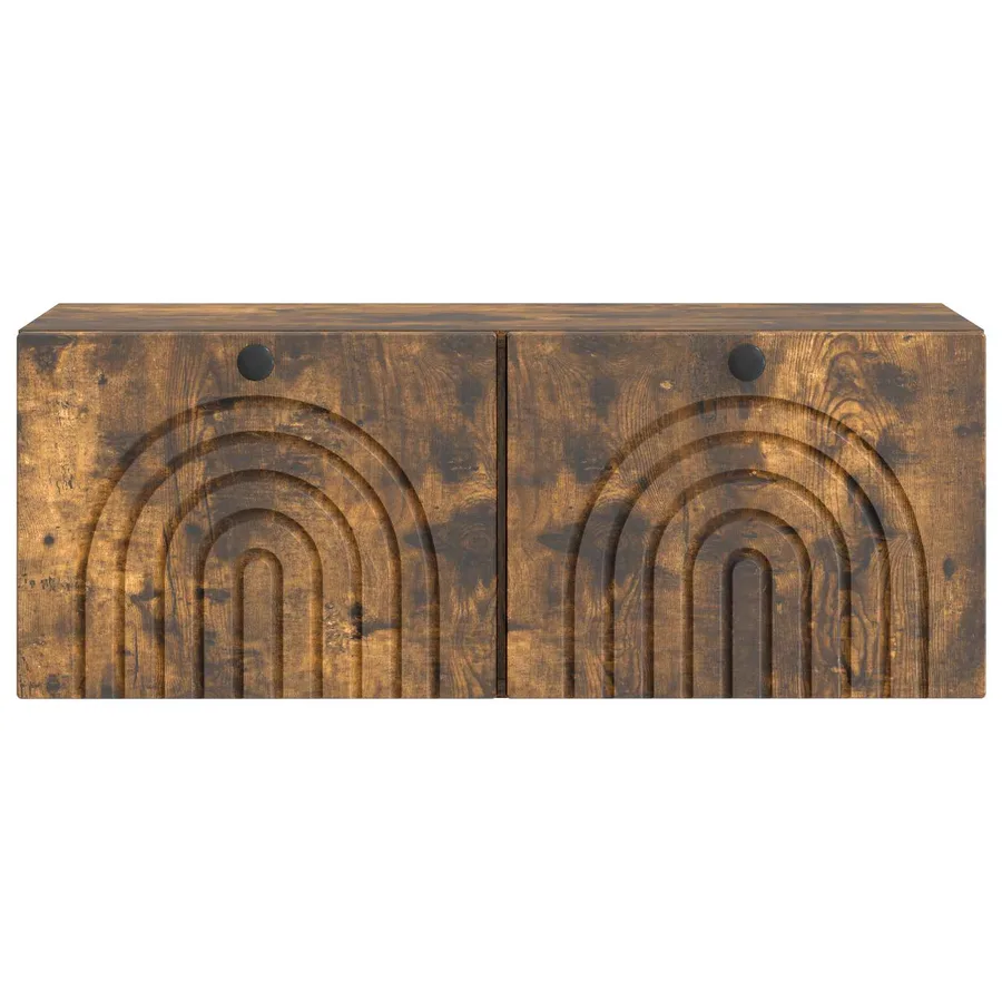 Meuble TV mural Chêne fumé 78,5 x 31 x 30 cm Bois d'ingénierie - 6