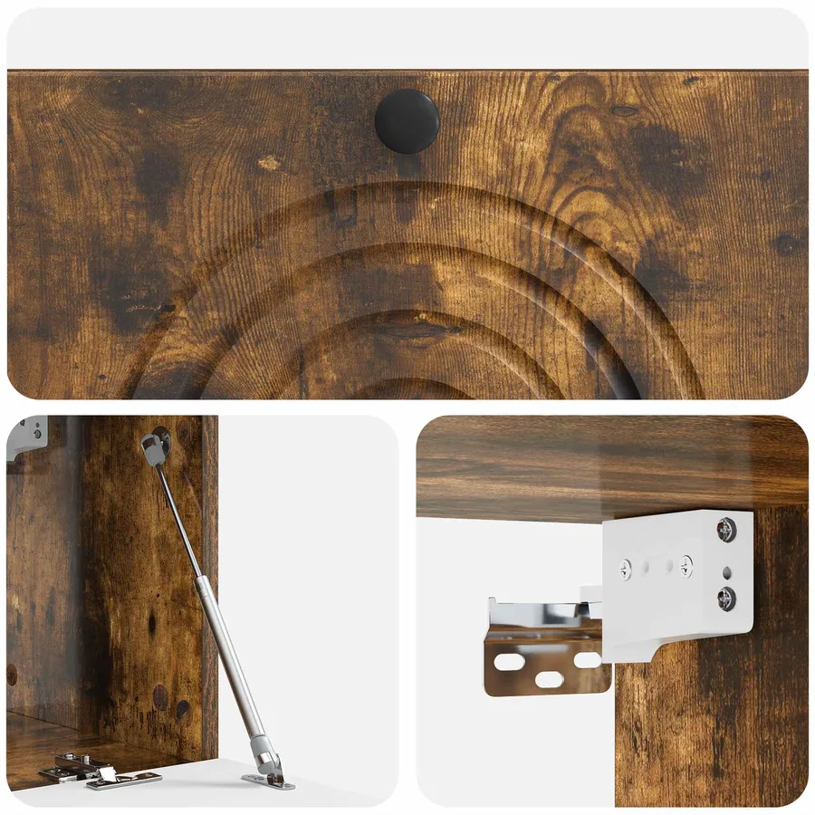 Meuble TV mural Chêne fumé 78,5 x 31 x 30 cm Bois d'ingénierie - 9