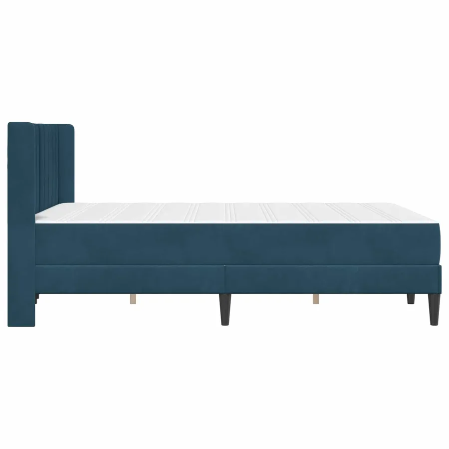 Cadre de lit avec matelas Bleu 140 x 200 cm Velours - 7