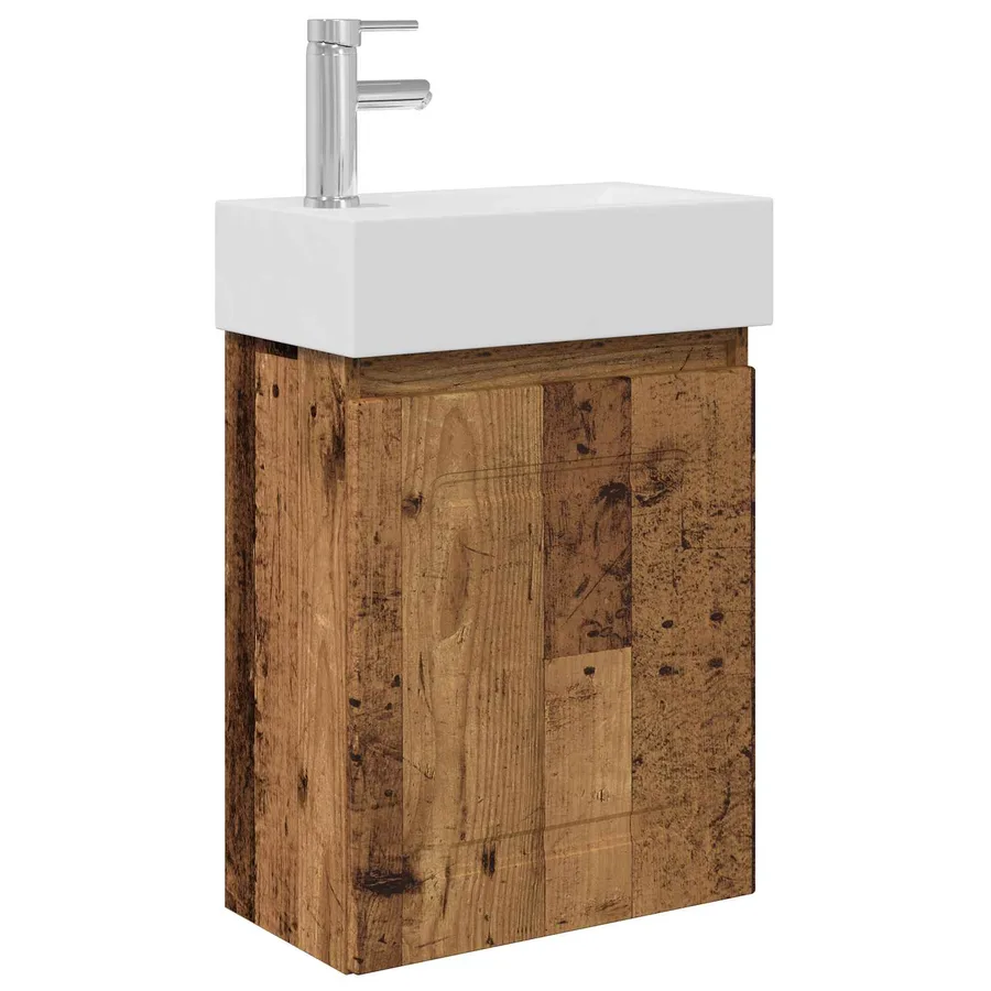 Meuble de salle de bain avec robinet Bois ancien - 2
