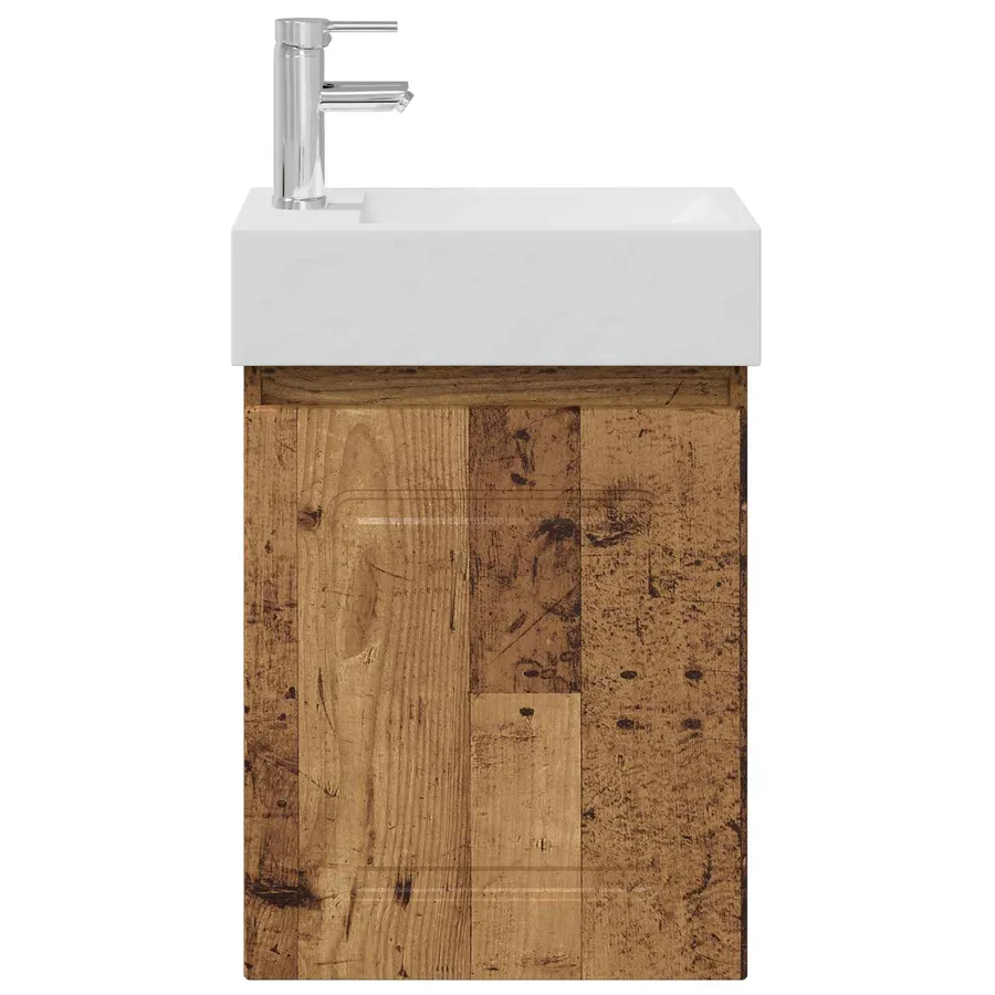 Meuble de salle de bain avec robinet Bois ancien - 5