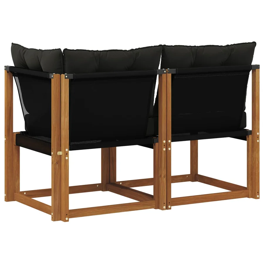 Canapé d’extérieur milieu et coin avec coussin 2 Pièce Naturel - 7