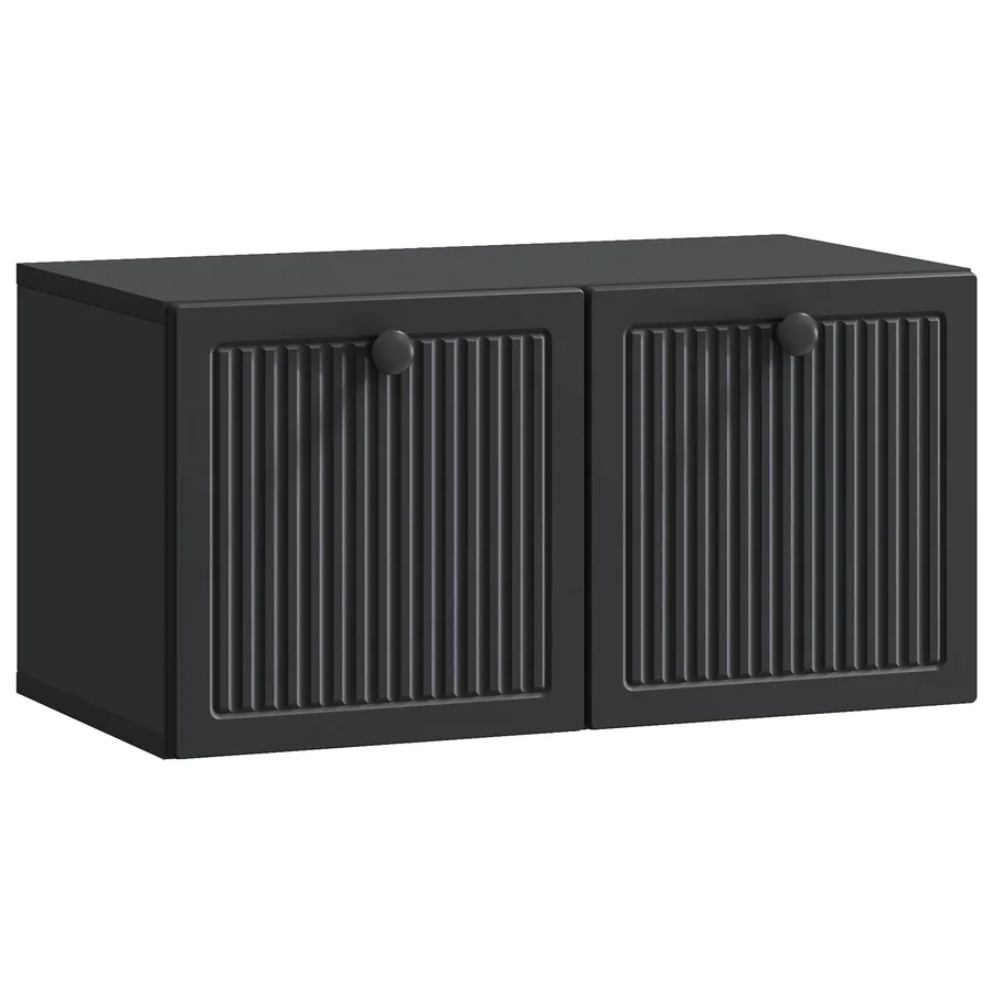 Meuble TV mural Noir 59,5 x 31 x 30 cm Bois d'ingénierie - 2
