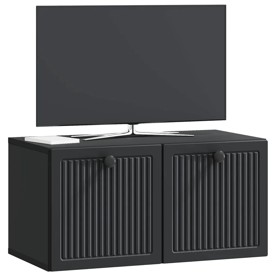 Meuble TV mural Noir 59,5 x 31 x 30 cm Bois d'ingénierie - 3