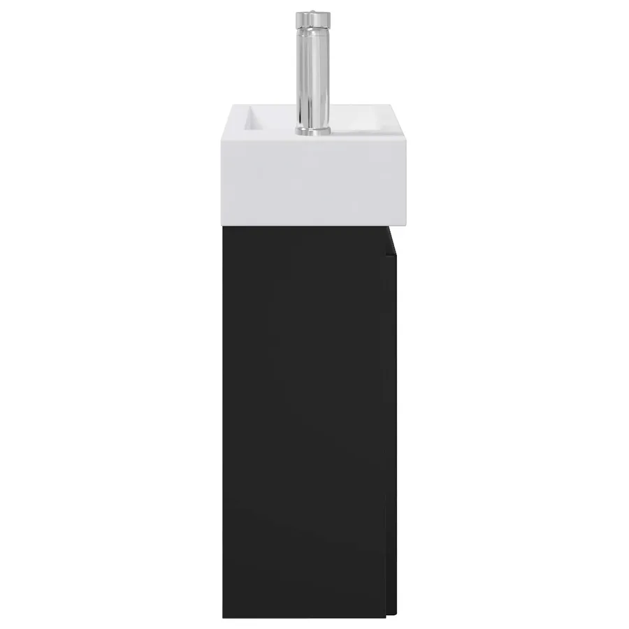 Meuble de salle de bain avec robinet Noir 45,5 x 22,5 x 84 cm - 6