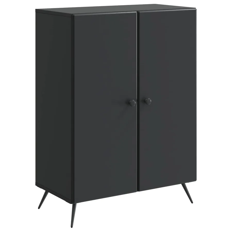 Buffet Noir 66 x 34,5 x 90 cm Bois d'ingénierie - 2
