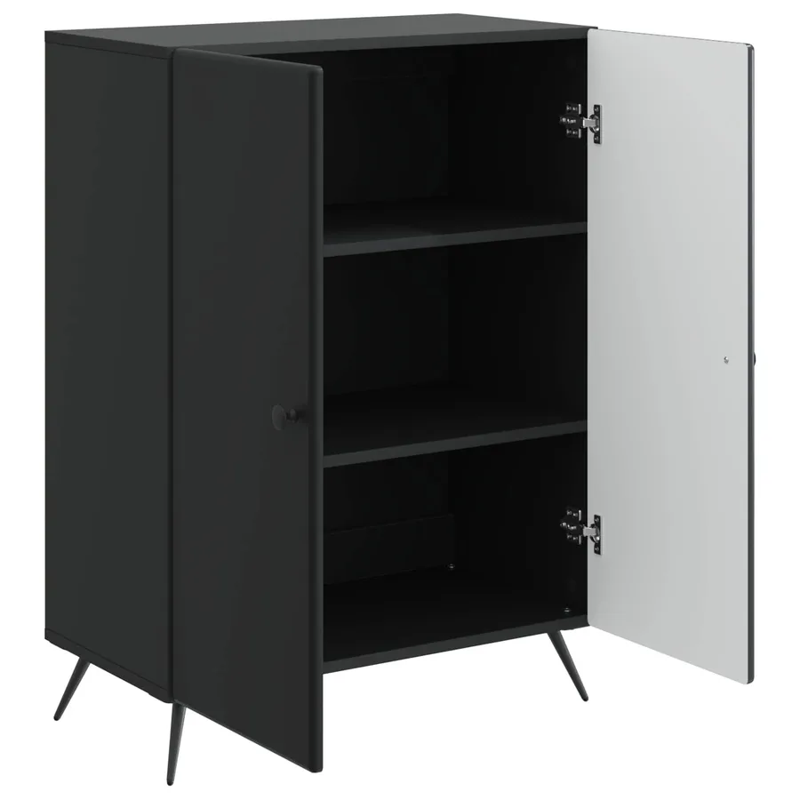 Buffet Noir 66 x 34,5 x 90 cm Bois d'ingénierie - 5