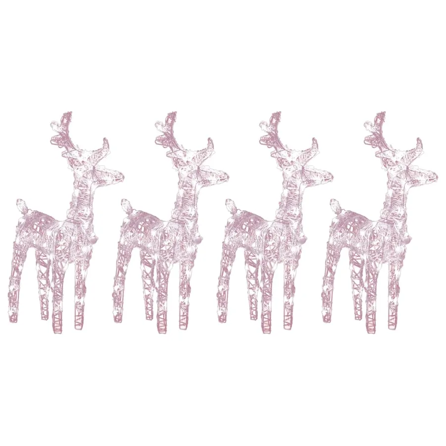Rennes de Noël 4 pcs 160 LED Blanc chaud Acrylique - 2