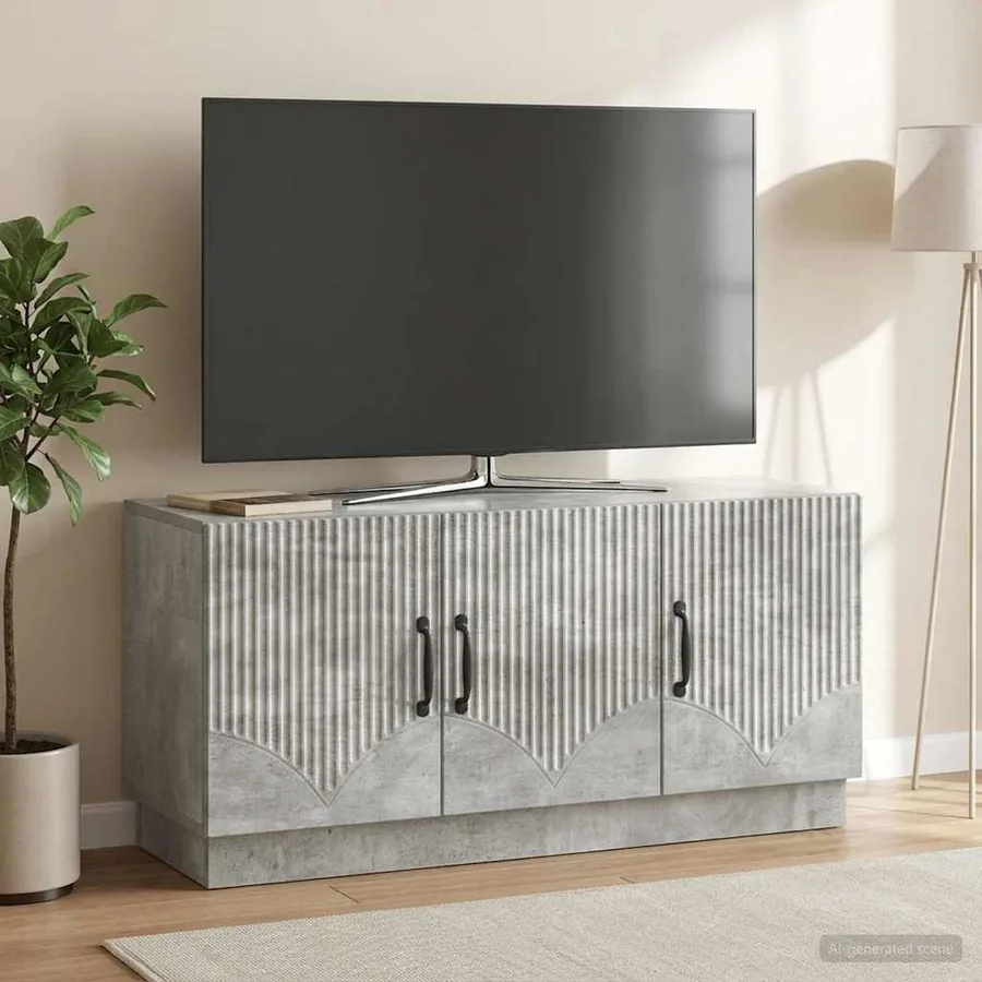 Meuble TV Gris béton 99 x 34,5 x 47 cm Bois d'ingénierie