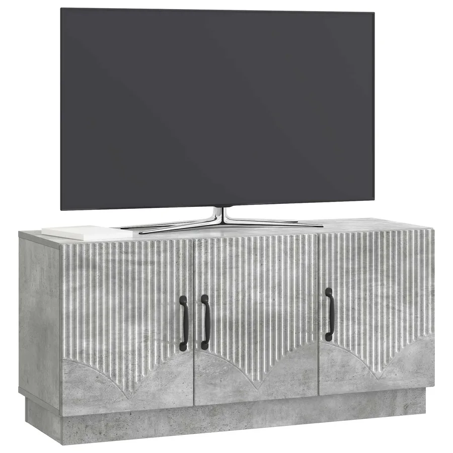 Meuble TV Gris béton 99 x 34,5 x 47 cm Bois d'ingénierie - 3