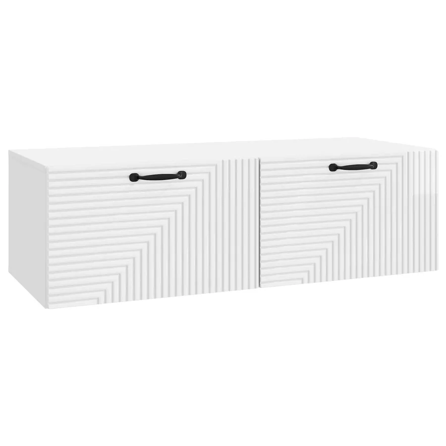 Meuble TV mural Montage mural Blanc brillant 98 x 41 x 30 cm - 2